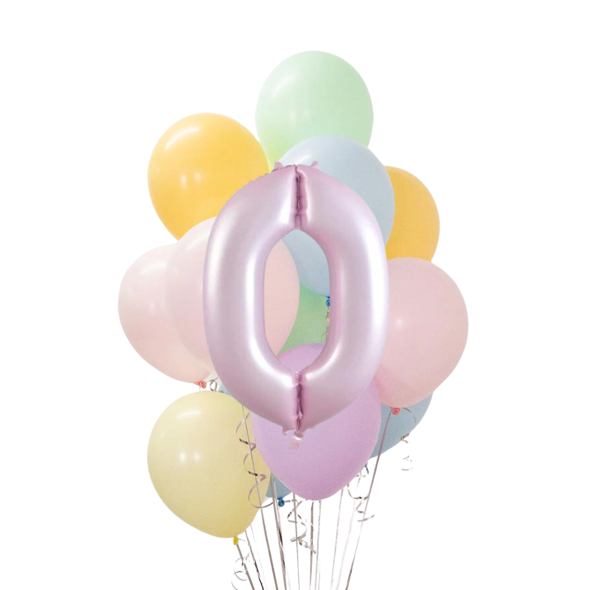 Pastel Gökkuşağı Rakamlı Balon Buketi Seti | balOnin