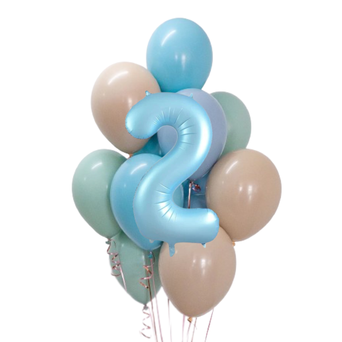 Luftballon-Bukett-Set „Meeresbrise“ mit Zahlenballons | balOnin