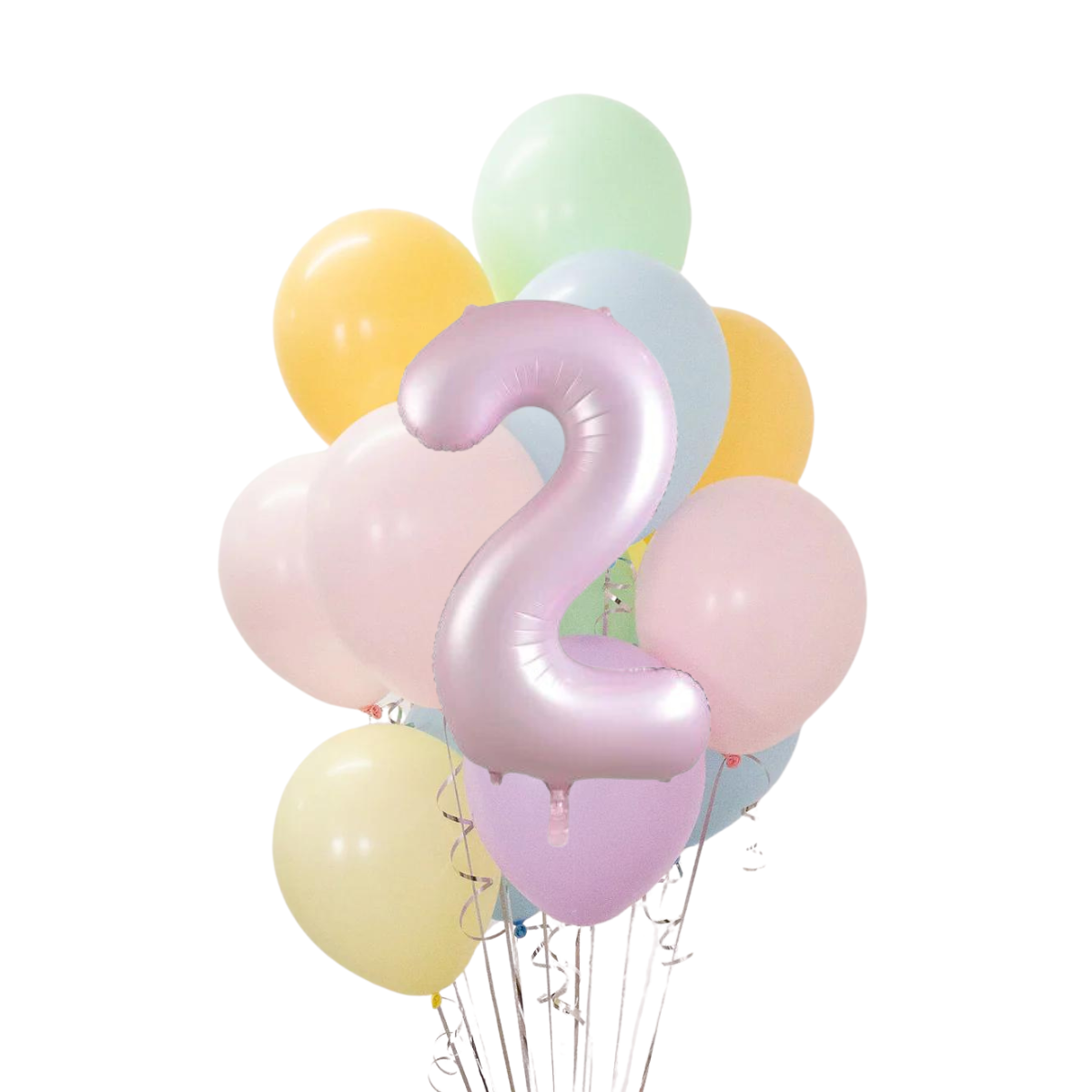 Pastel Gökkuşağı Rakamlı Balon Buketi Seti | balOnin