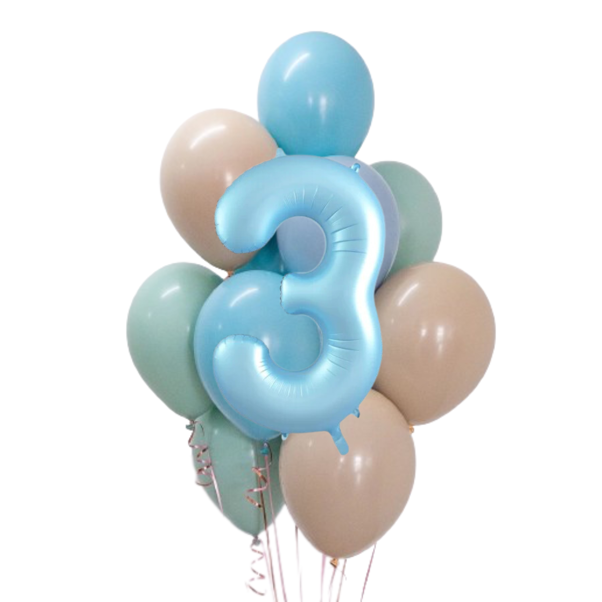 Luftballon-Bukett-Set „Meeresbrise“ mit Zahlenballons | balOnin