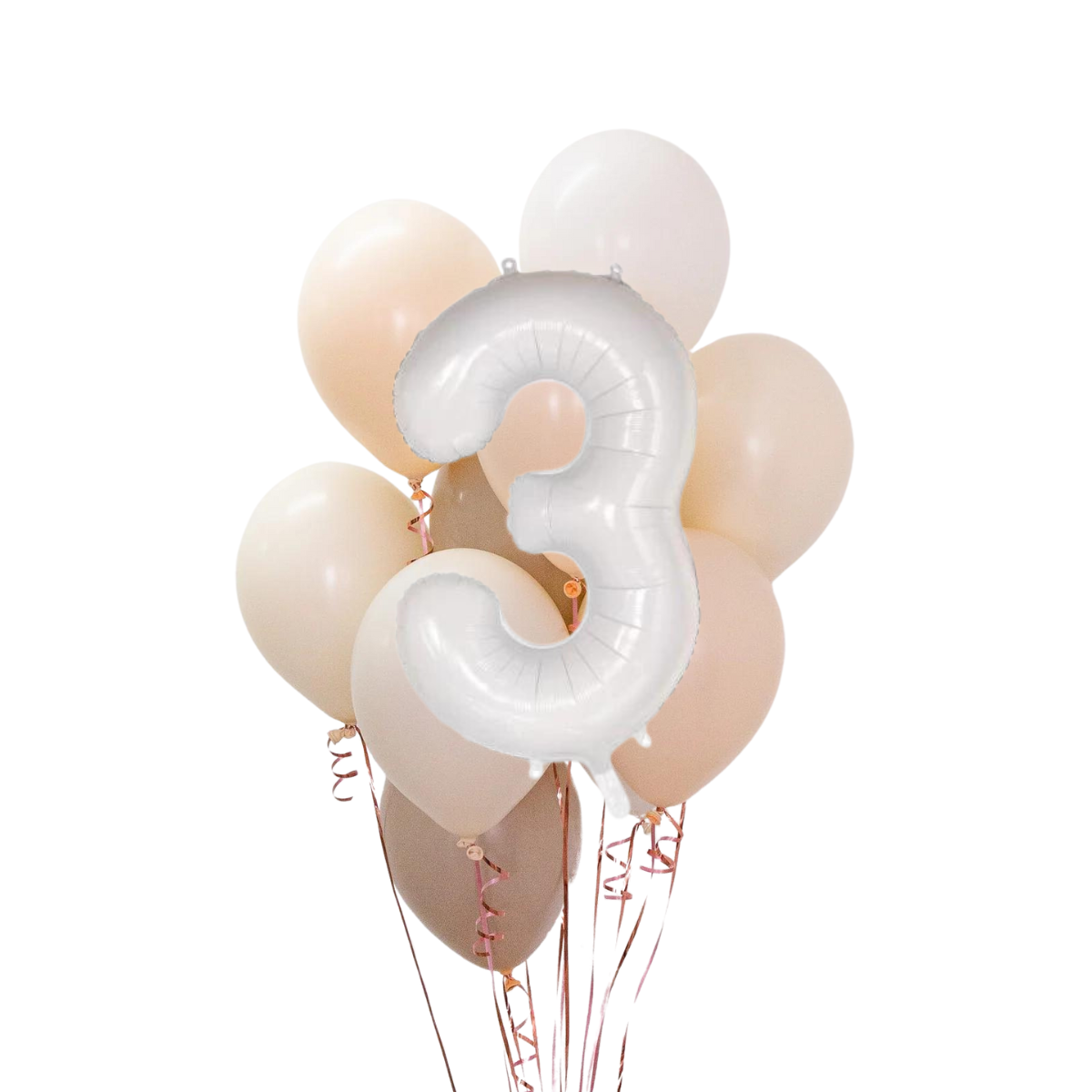 Naturel Krem Rakamlı Balon Buketi Seti | balOnin