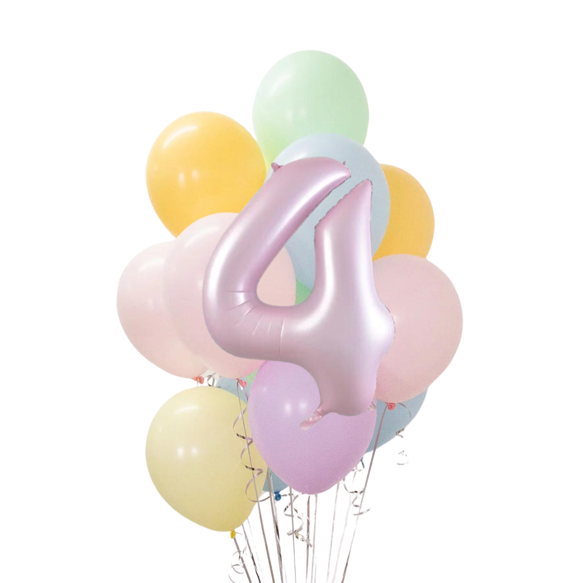 Pastel Gökkuşağı Rakamlı Balon Buketi Seti | balOnin