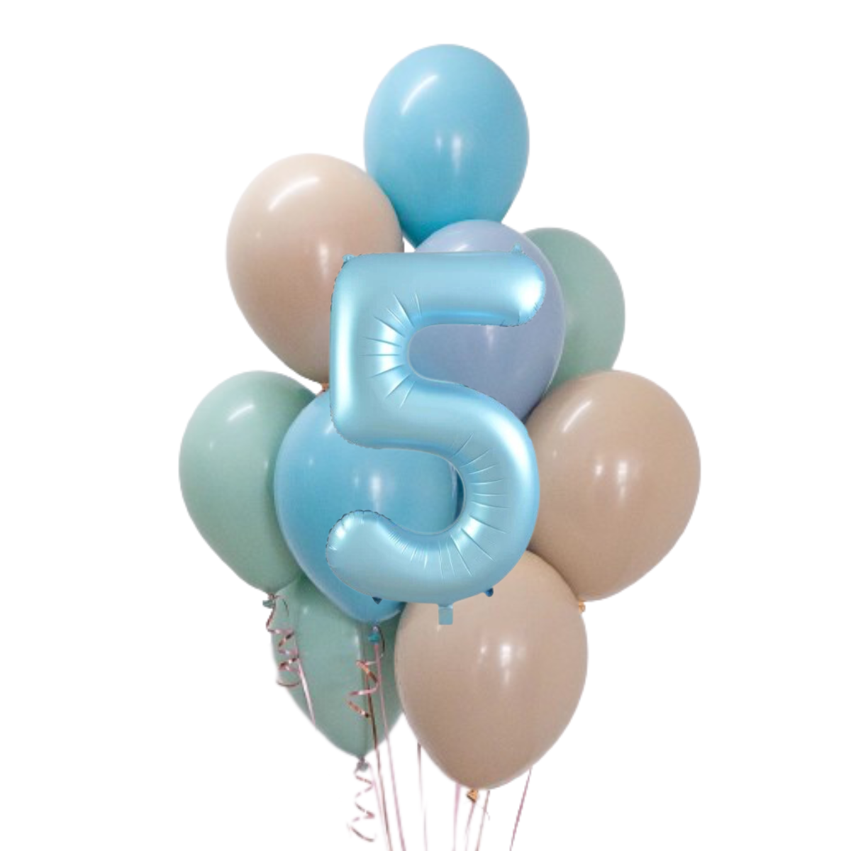 Luftballon-Bukett-Set „Meeresbrise“ mit Zahlenballons | balOnin