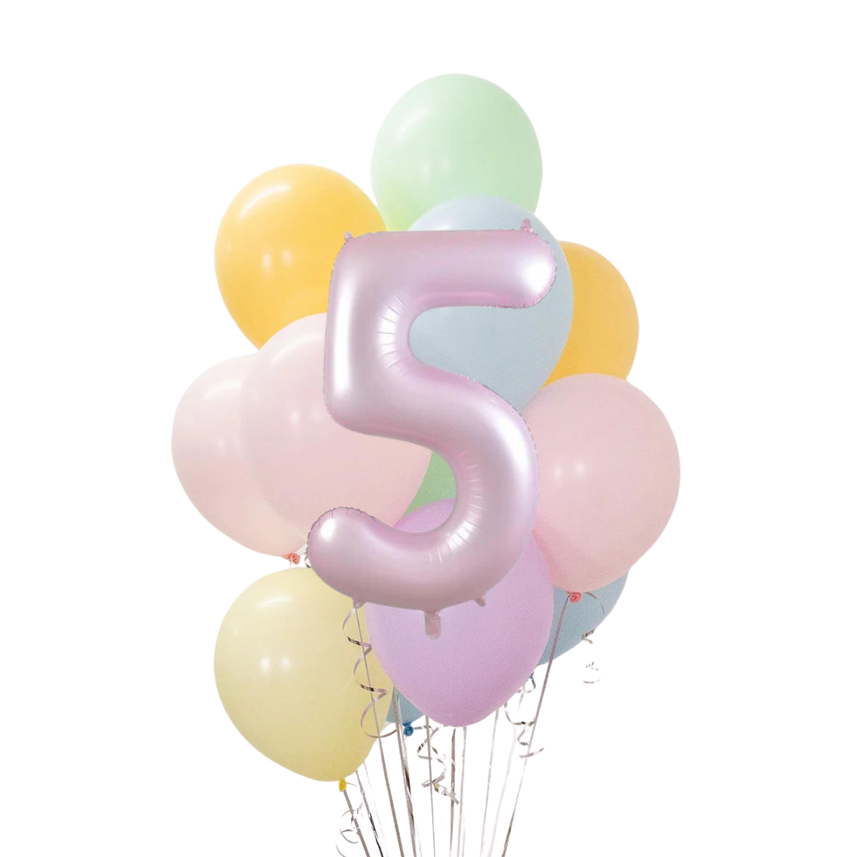 Pastel Gökkuşağı Rakamlı Balon Buketi Seti | balOnin