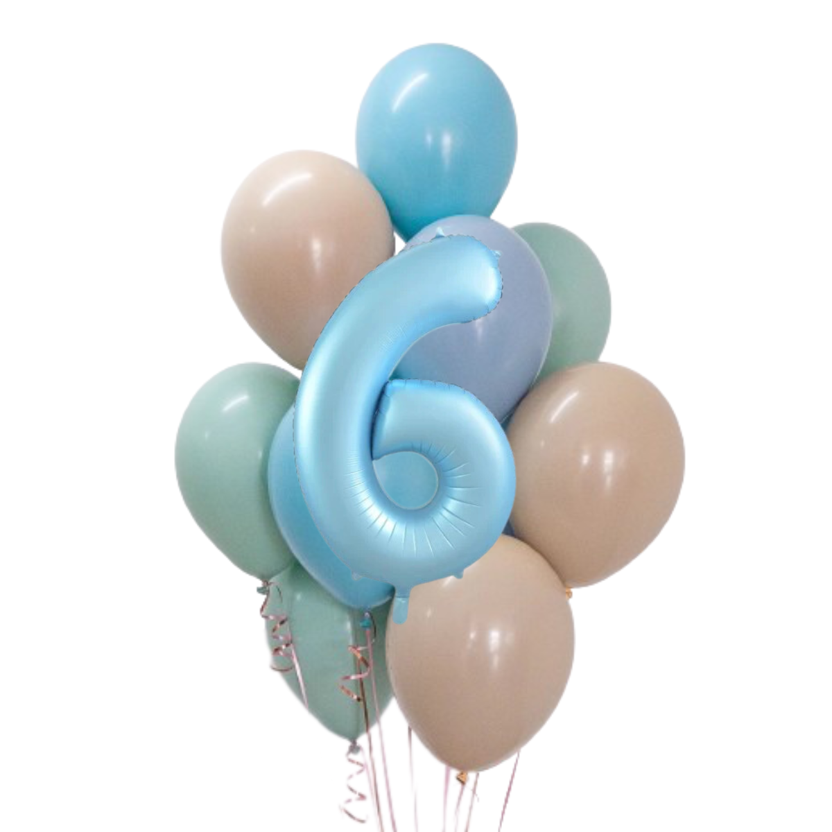 Luftballon-Bukett-Set „Meeresbrise“ mit Zahlenballons | balOnin
