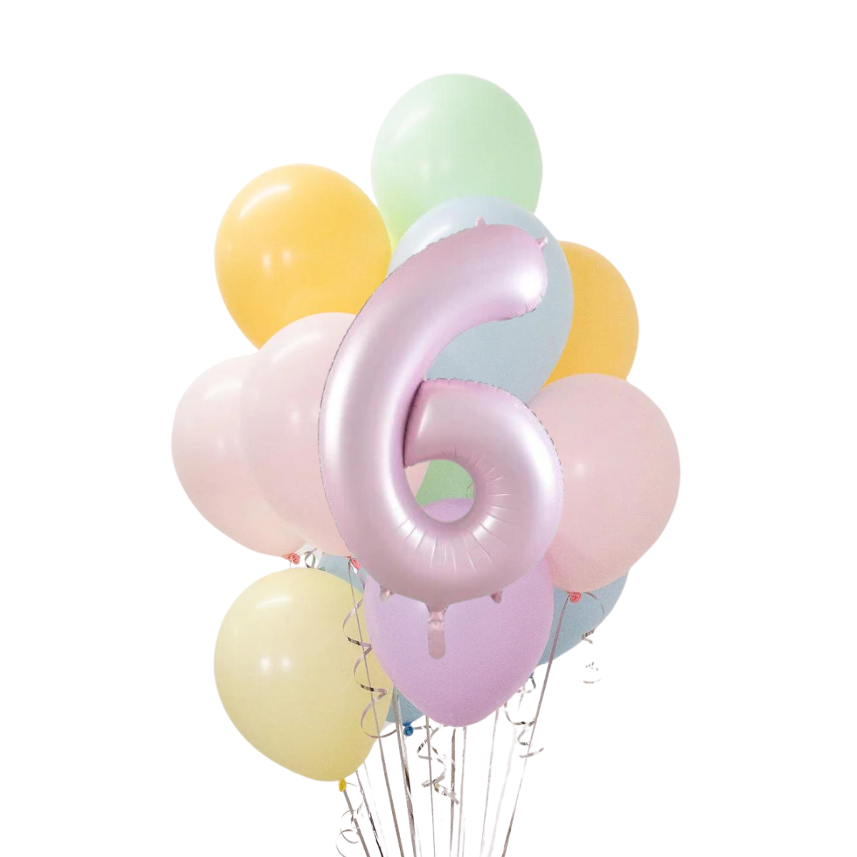 Pastel Gökkuşağı Rakamlı Balon Buketi Seti | balOnin