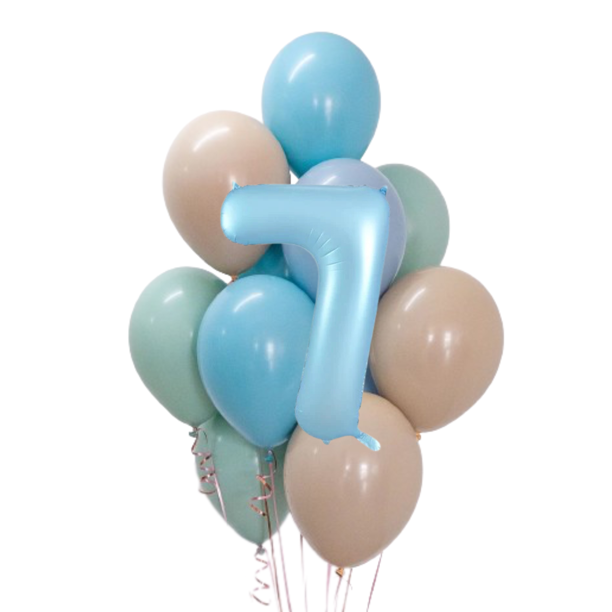 Luftballon-Bukett-Set „Meeresbrise“ mit Zahlenballons | balOnin