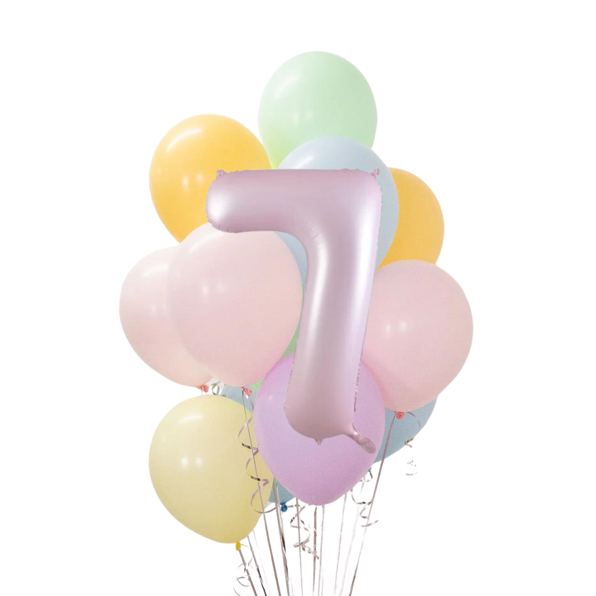 Pastel Gökkuşağı Rakamlı Balon Buketi Seti | balOnin