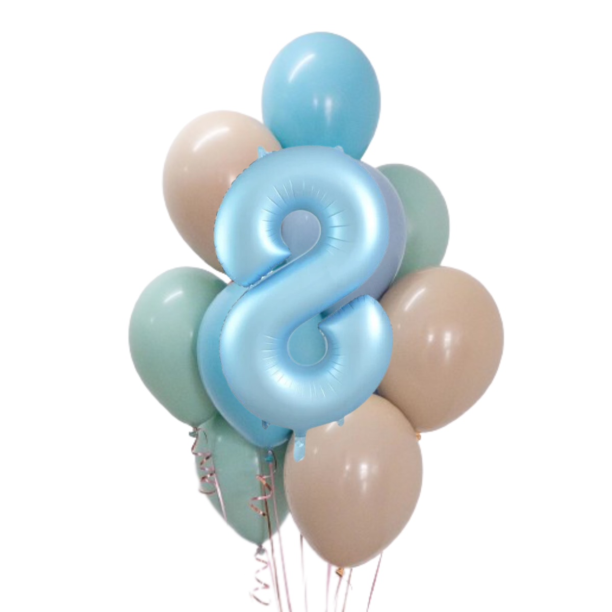 Luftballon-Bukett-Set „Meeresbrise“ mit Zahlenballons | balOnin