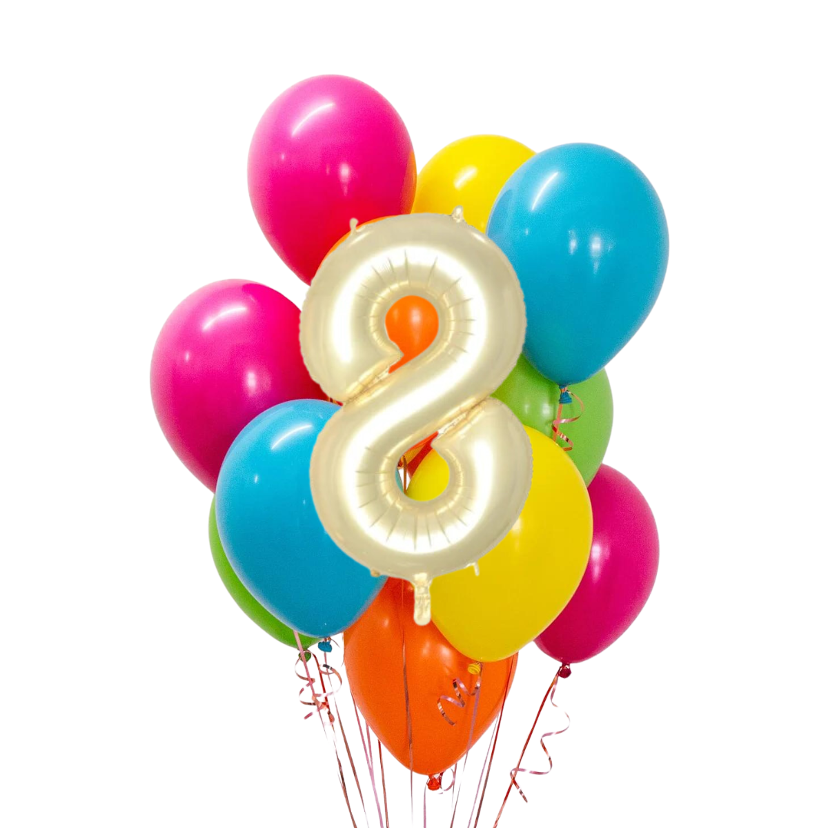Fiesta Rengarenk Rakamlı Balon Buketi Seti | balOnin