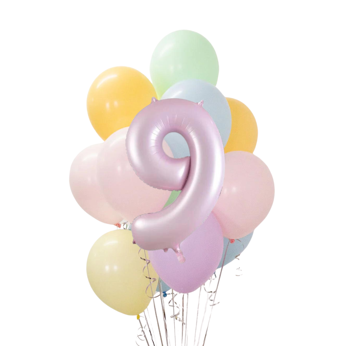 Pastel Gökkuşağı Rakamlı Balon Buketi Seti | balOnin