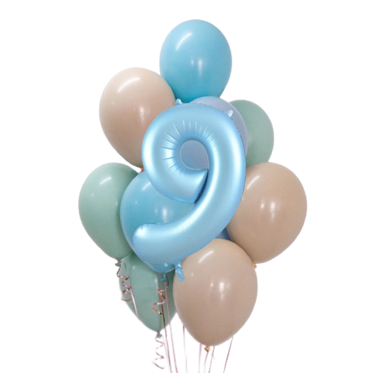 Luftballon-Bukett-Set „Meeresbrise“ mit Zahlenballons | balOnin