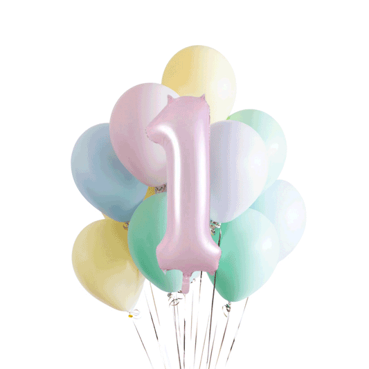 Makaron Rakamlı Balon Buketi Seti | balOnin