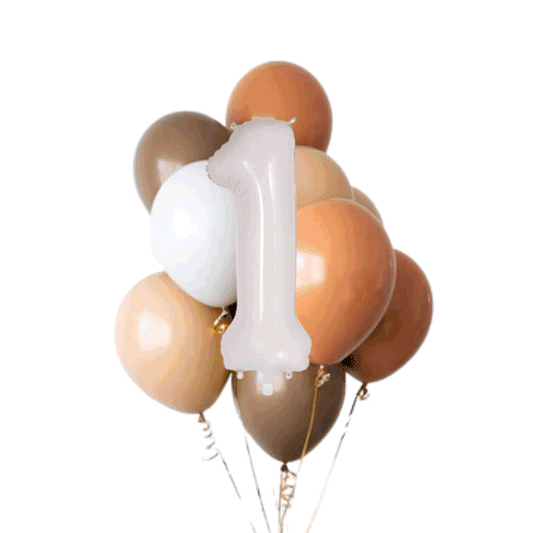 Mocha Kahve Rakamlı Balon Zinciri Seti | balOnin