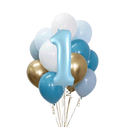 Erkek Bebek Rakamlı Balon Buketi Seti | balOnin