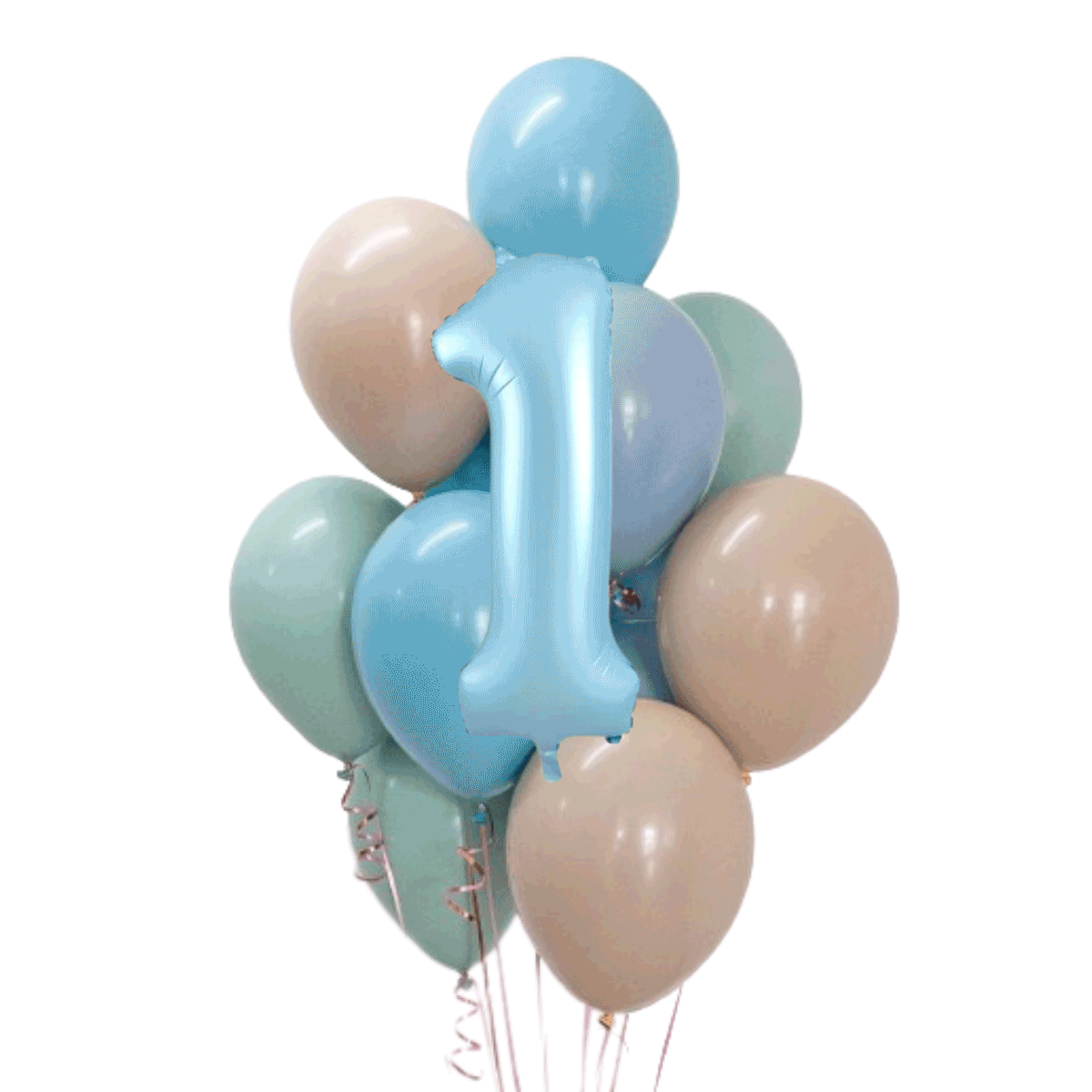Luftballon-Bukett-Set „Meeresbrise“ mit Zahlenballons | balOnin